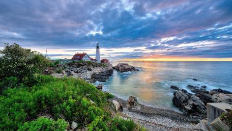 Portland Head Light at Sunrise Serenity wallpaper