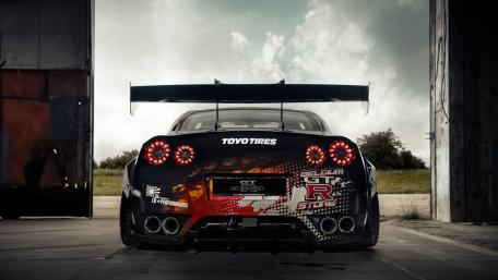Nissan GT-R Liberty Walk Rear View Powerhouse wallpaper