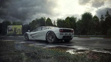 McLaren F1 on a Rainy Track wallpaper