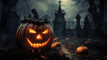 Halloween Night: Haunted Graveyard Glow wallpaper