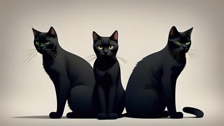 3 Hungry Cats wallpaper