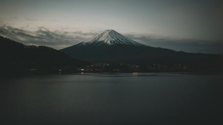 Mt. Fuji at Dusk Over Lake Kawaguchiko wallpaper