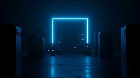 Neon Portal to a Futuristic Tech World wallpaper
