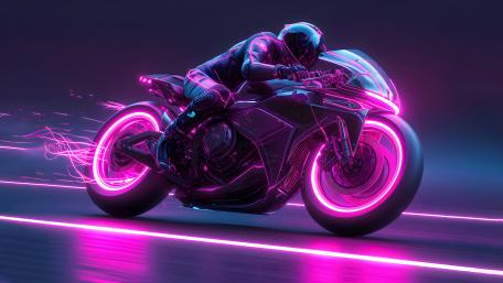 Neon Dreams on Two Wheels wallpaper