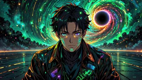 Emerald Nebula Cosmic Guardian wallpaper