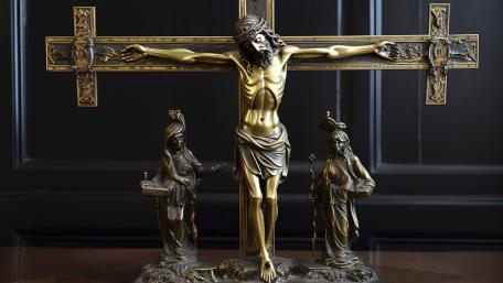 Crucifixion Elegance in AI Artistry wallpaper