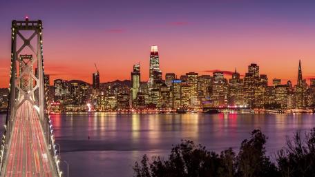 The Bay Bridge at Dusk wallpaper