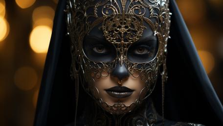 Masquerade Enigma in Gilded Glamour wallpaper