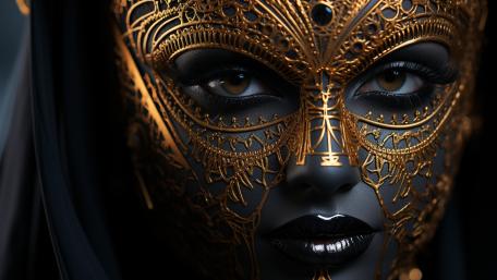 Masquerade Elegance in Golden Splendor wallpaper