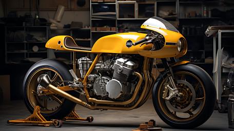 Vintage Excellence in AI Motorbike Design wallpaper