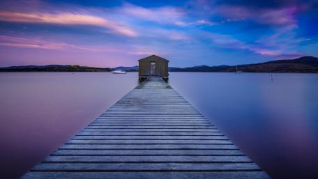 Boomer Bay in Tasmania is home to this little boat shed. wallpaper