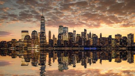 New York Sunrise Reflection wallpaper