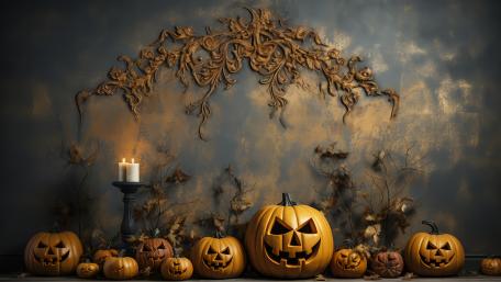 Enchanted Halloween Jack O' Lantern Display wallpaper