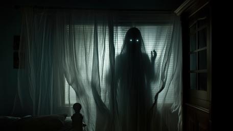 Veil of Shadows Enigmatic Presence in the Night wallpaper