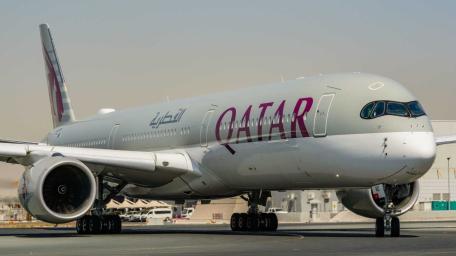 Airbus A350 Qatar on the Runway wallpaper