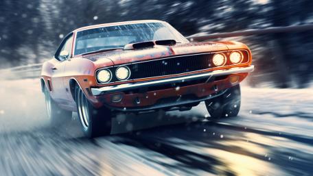 Racing Through a Winter Wonderland wallpaper
