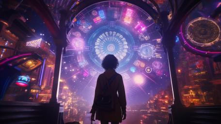 Doorway to a Futuristic Fantasy Realm wallpaper