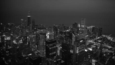 Chicago's Nighttime Cityscape Lights Up wallpaper
