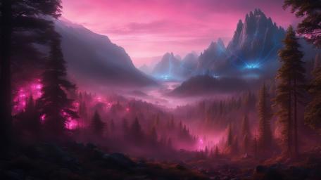 Cyber Wilds: Neon Horizon wallpaper