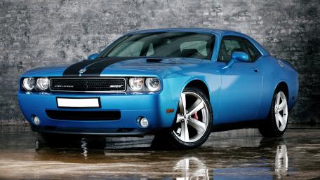 Dodge Challenger in Vivid Blue Elegance wallpaper