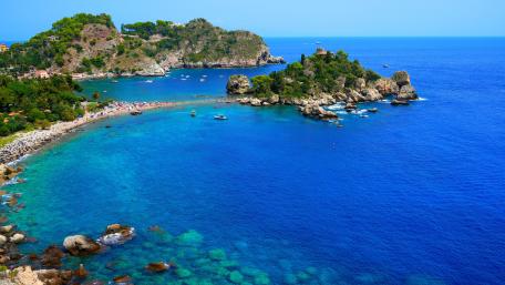 Isola Bella Paradise in Sicily's Azure Waters wallpaper