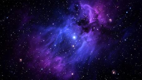 Purple Nebula Splendor in Deep Space wallpaper