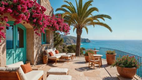 Mediterranean Coastal Paradise Retreat in 4K wallpaper