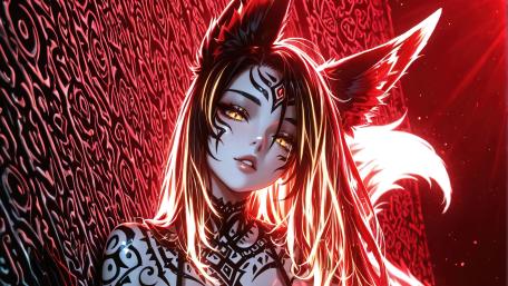 Kitsune Enchantment in a Digital Realm wallpaper