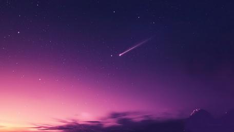 Purple Dreamscape Sky with Shooting Star wallpaper