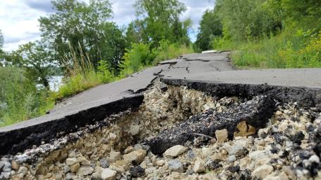 Cracked bicycle path wallpaper
