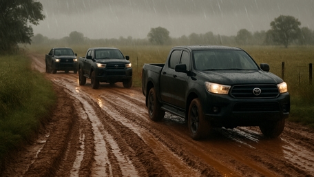 Mud Thrills and Off-Road Adventures with Toyota Pickup wallpaper