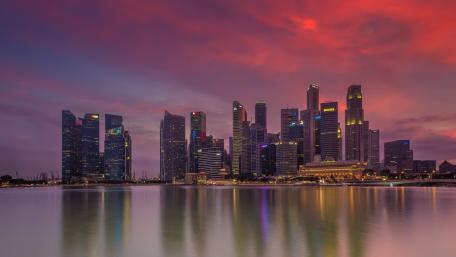 Singapore Skyline at Dusk wallpaper