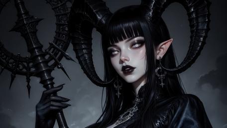 Gothic Enigma The Capricorn Horned Beauty wallpaper