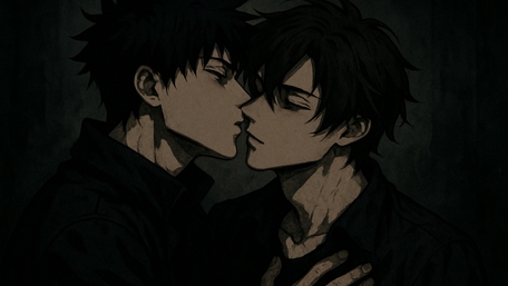Romantic Anime Moment Embracing Love and Connection wallpaper