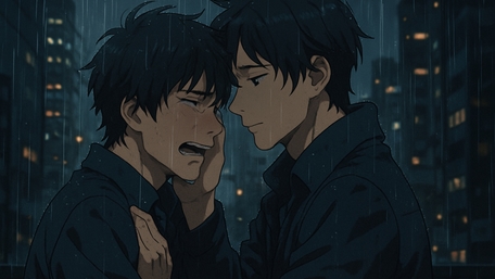 Love Amidst the Rainfall: An Anime Tale of Emotion wallpaper