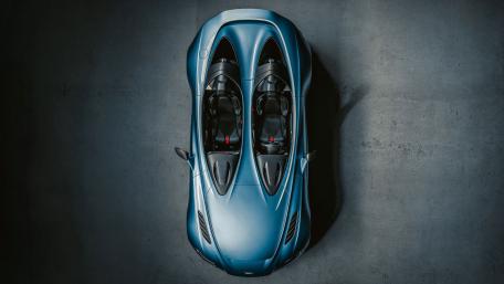 Aerial Elegance Aston Martin V12 Speedster wallpaper