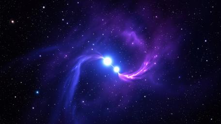 Binary Stars In Purple Nebula wallpaper