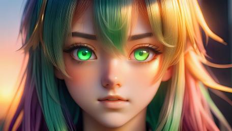 Anime Kid with Mesmerizing Green Eyes wallpaper