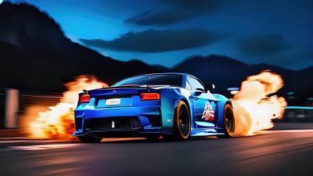 Nissan GT-R On Fire wallpaper