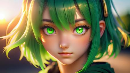 Neon Green Eyes wallpaper