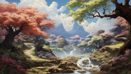 Dreamy Waterfall Wonderland wallpaper