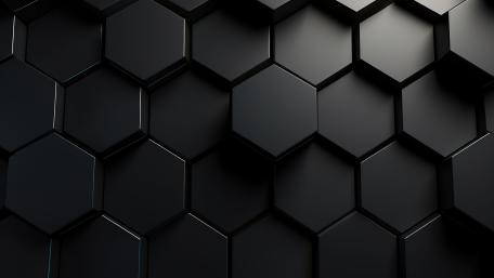 Hexagonal Harmony in Monochrome Dimensions wallpaper