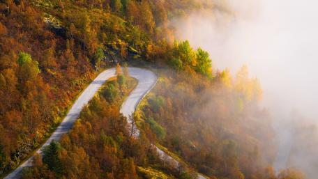 Scenic Route Aurlandsfjellet with Hairpin Turn, Norway wallpaper
