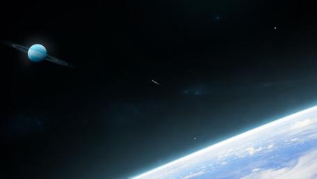 Majestic Ringed Planet in the Cosmos wallpaper