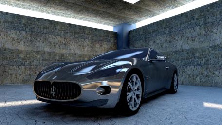 Maserati GranTurismo in Sleek Stone Setting wallpaper