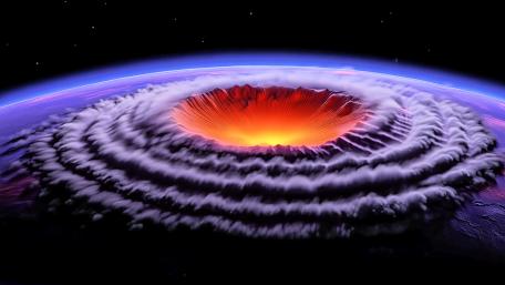 Huge Meteor Strike On An Alien Planet wallpaper