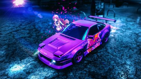 Nissan 240SX Anime Night Vibes wallpaper