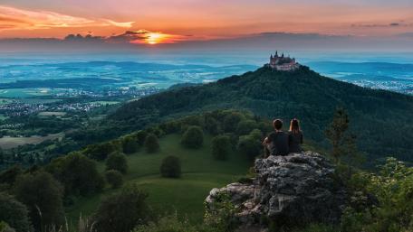 Hohenzollern Castle at Sunset wallpaper