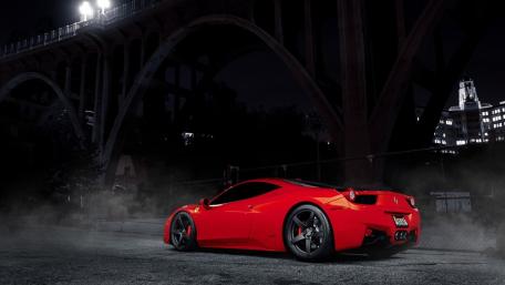 Exquisite Elegance Ferrari 458 at Night wallpaper
