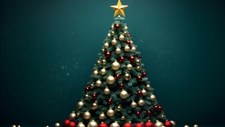 Christmas Tree Elegance Aglow in 4K Wonder wallpaper